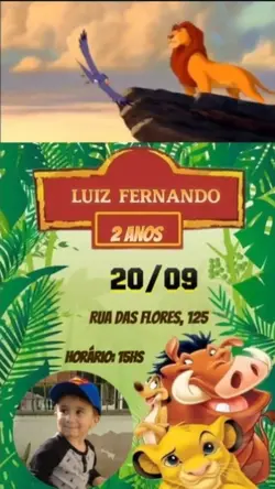 Convite Rei Leão