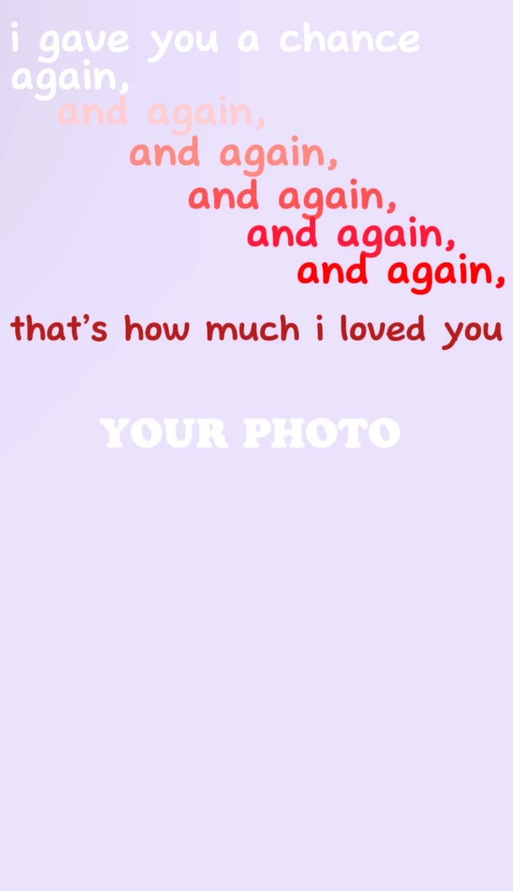 i gave you a chance