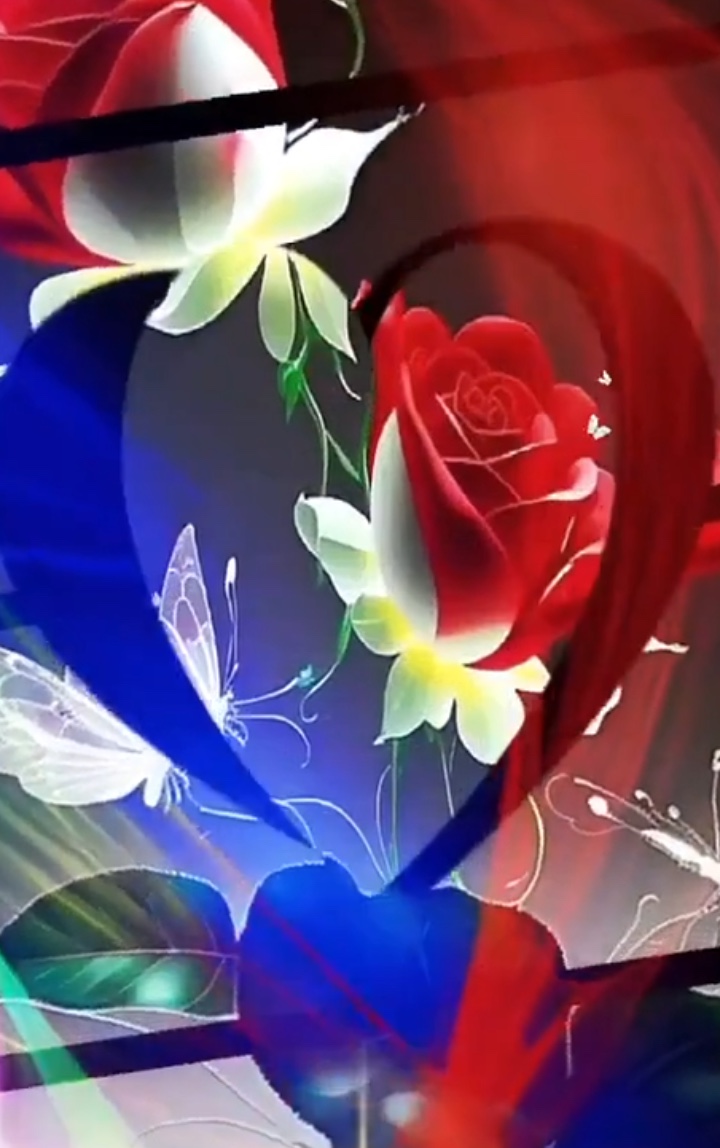 Flor azul roja