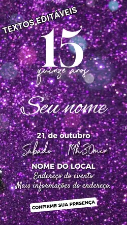 Convite aniversário💜