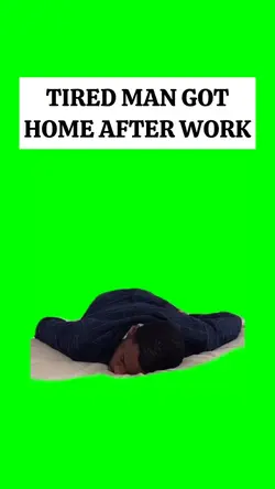 TIRED MAN AFTER WORK