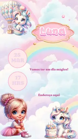 Convite unicórnio 🦄 