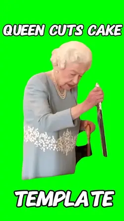 Queen cuts cake
