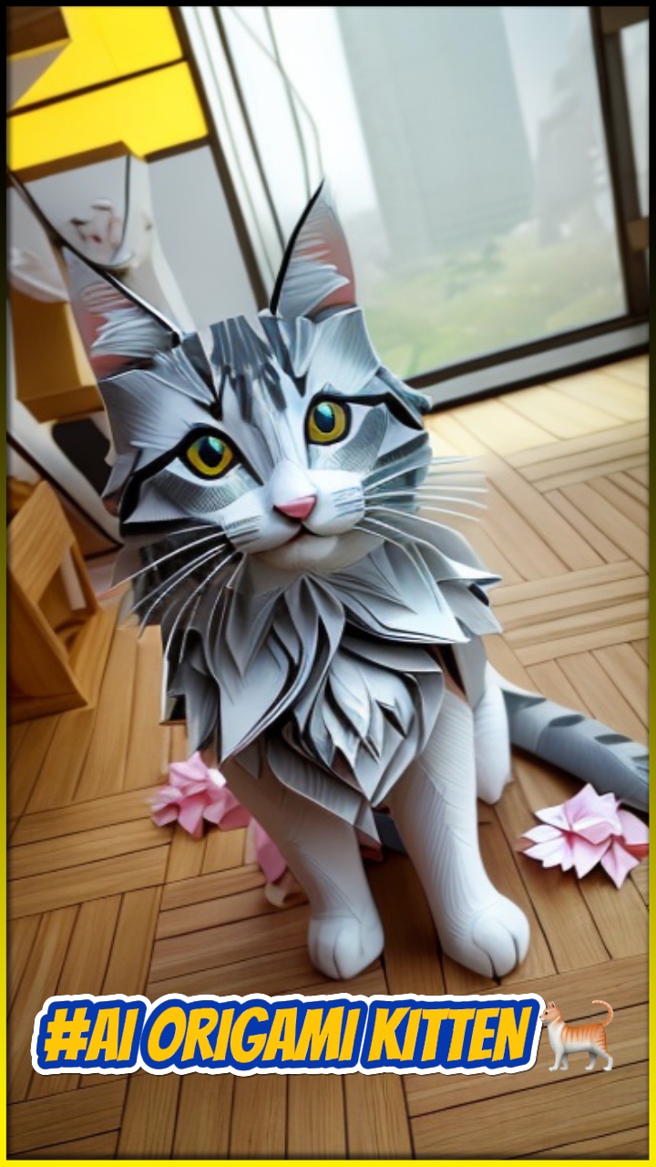 #AI ORIGAMI KITTEN 🐈