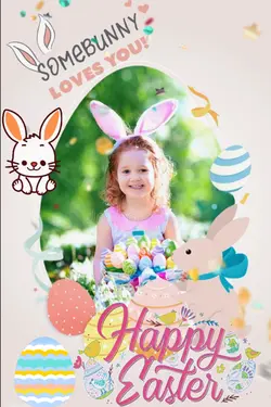 Happy easter frame
