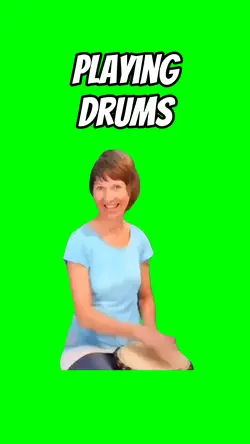 Playing drums