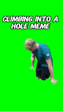 Guy go into hole 