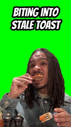 Biting stale toast