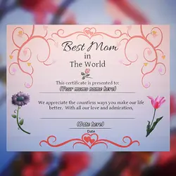 Best Mom Certificate