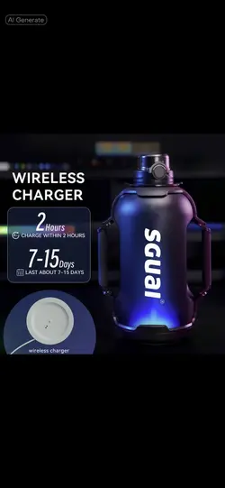 Water bottle advert