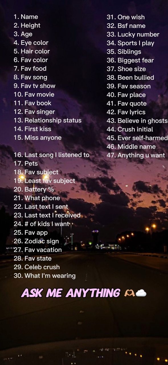 ask me anything ౨ৎ