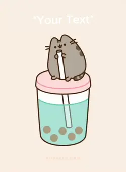 Pusheen boba tea 