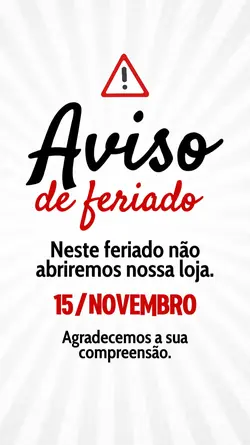 Aviso de Feriado 