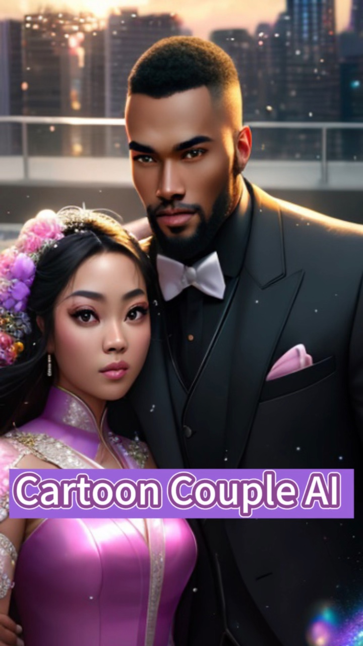 Pareja de IA de dibujos animados