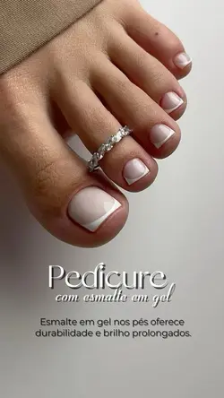 Pés esmalte em gel ✈️