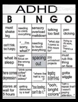 adhd bingo