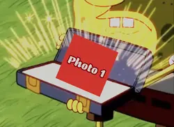 SpongeBob opens box
