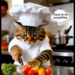 cat cooking 