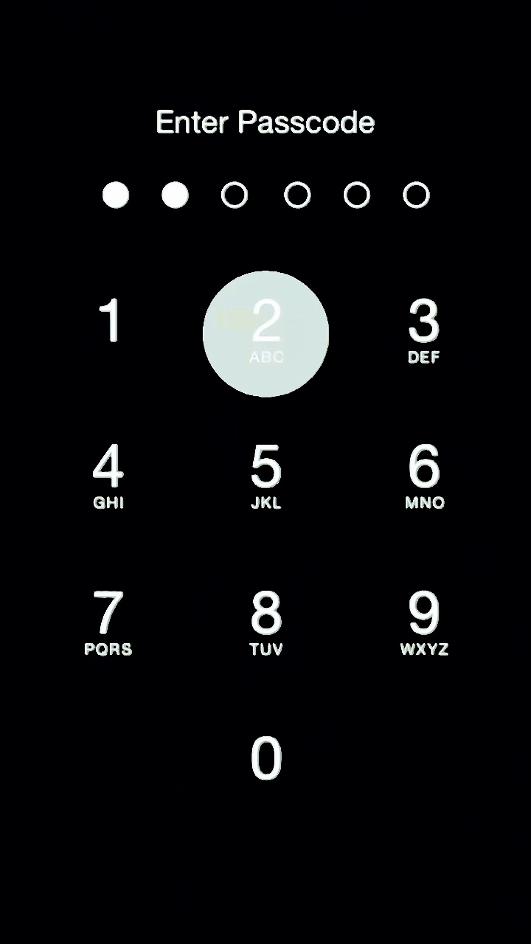 Enter passcode 