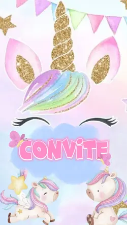 convite unicórnio 
