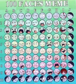 100 faces left