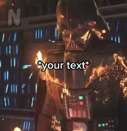 Darth Vader on fire