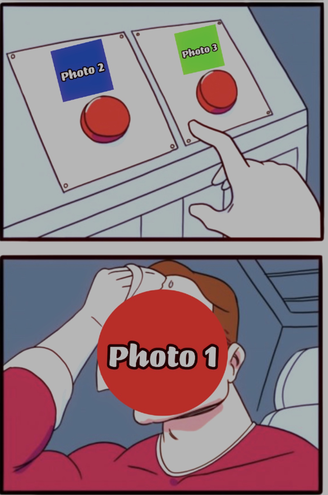 Pressing button meme