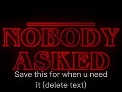 Nobody Asked Meme