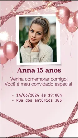 convite 15 anos