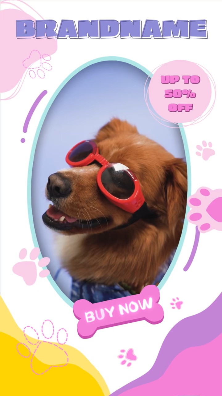 Template iklan penjualan pakaian hewan peliharaan berwarna lucu