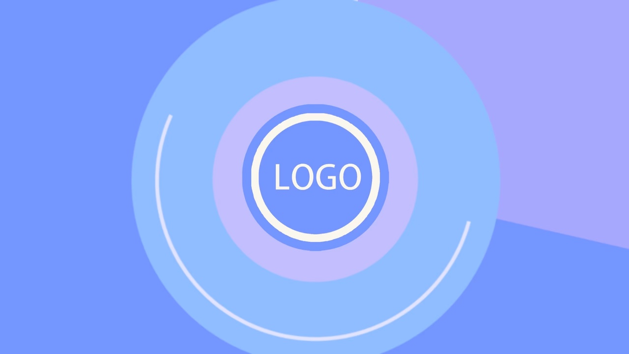 Modèle de promotion du logo d'introduction de l'entreprise de style violet