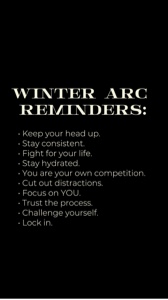 WINTER ARC REMINDERS