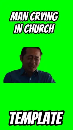 Man crying in church