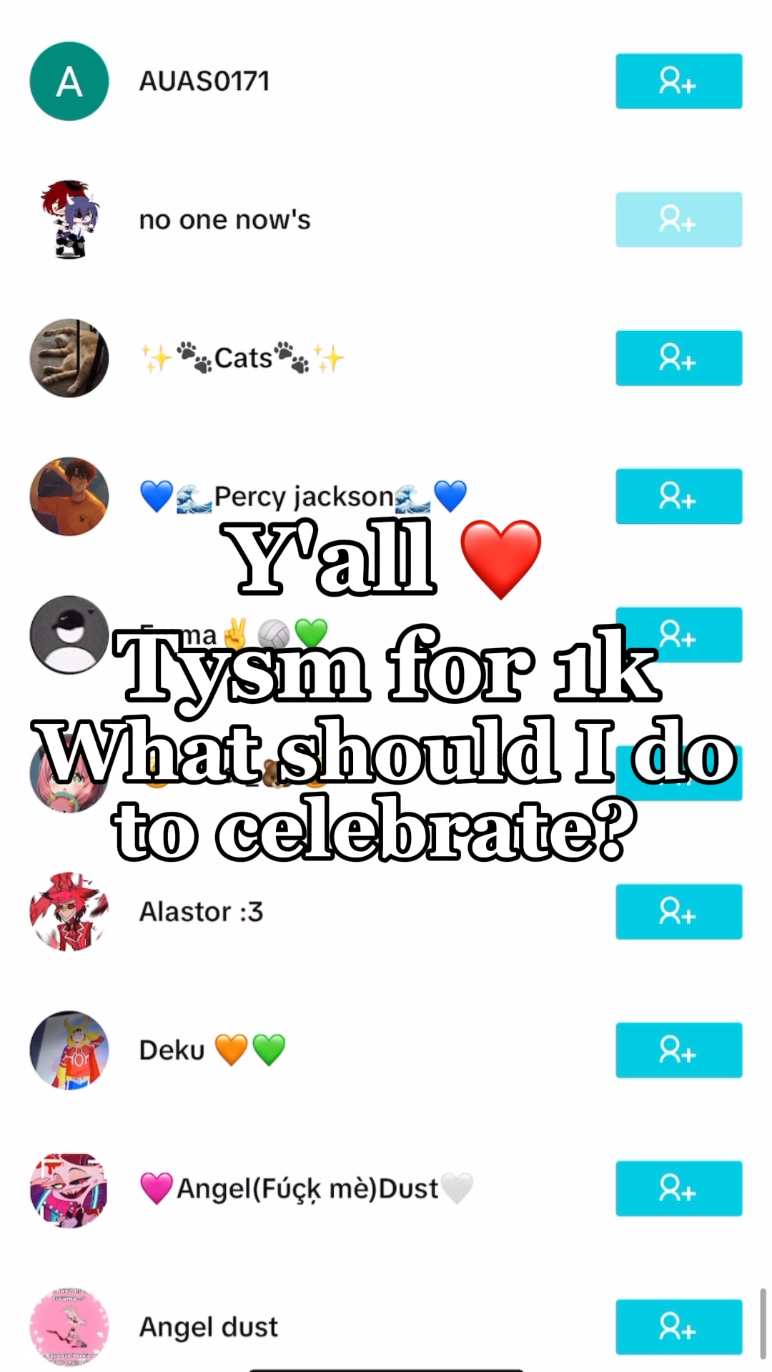 Tysm for 1k!! ❤❤