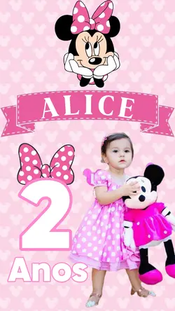 Convite minnie rosa