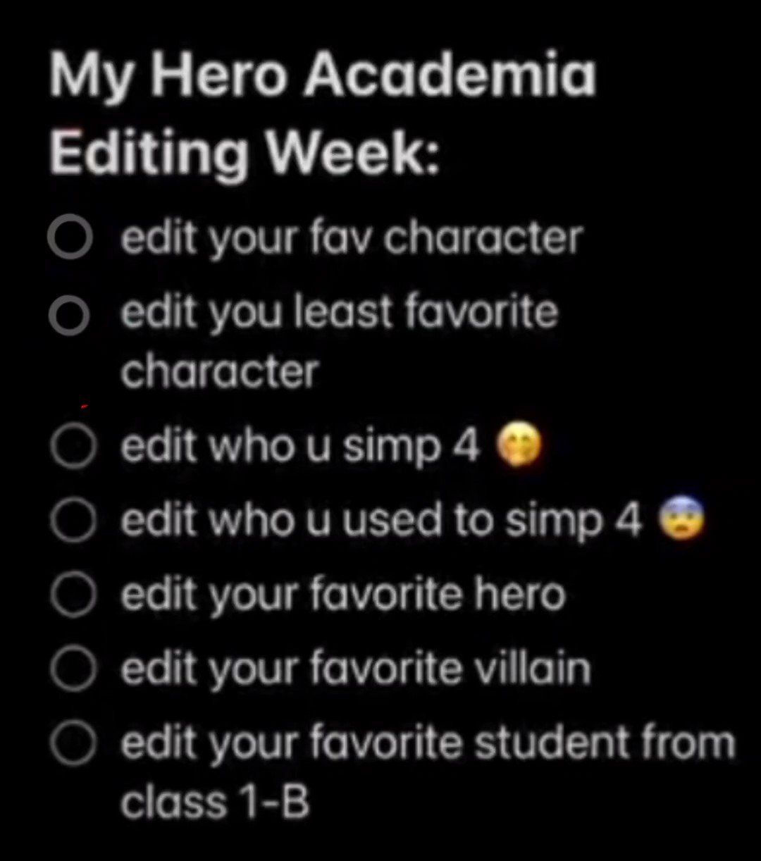 mha edit week 