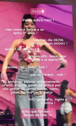 fatos sobre mim ! ★