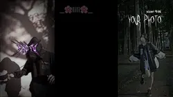 Two birds on a wire.