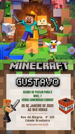 CONVITE MINECRAFT
