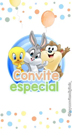 Convite baby Looney 