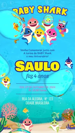 CONVITE BABY SHARK 