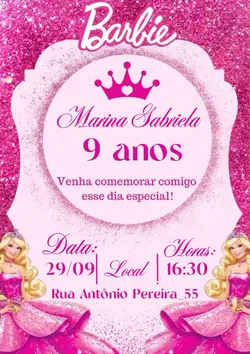 Convite da Barbie 