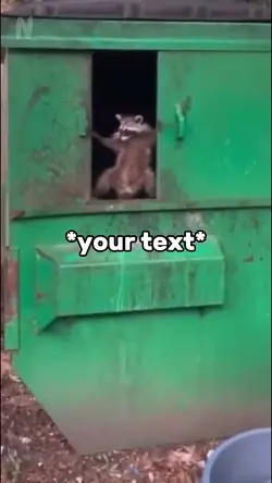 Raccoon opens trash
