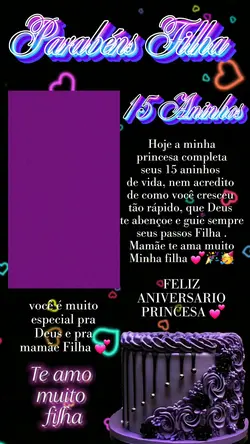 Feliz 15 anos filha
