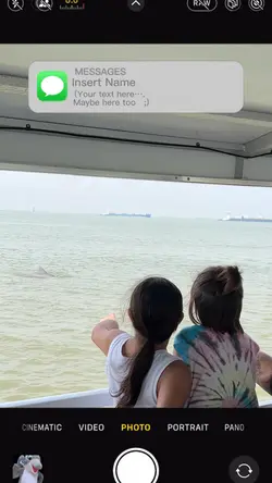 iPhone cam, Text