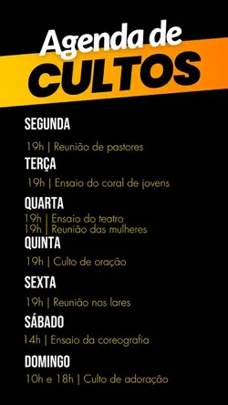 Agendas de Cultos 