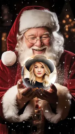Santa Globe Pic 🌹🌹🌹