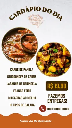 Cardápio do dia 