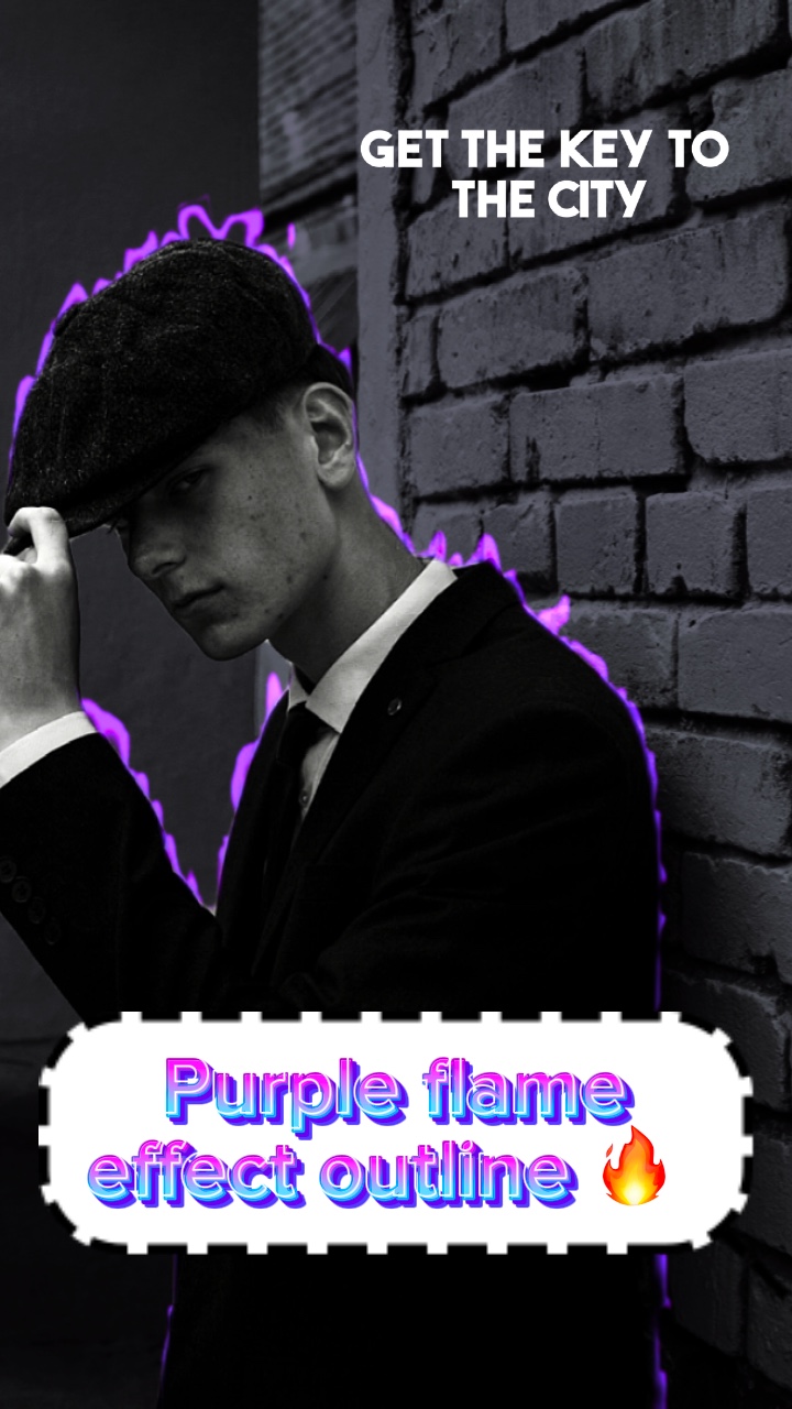Purple flame outline