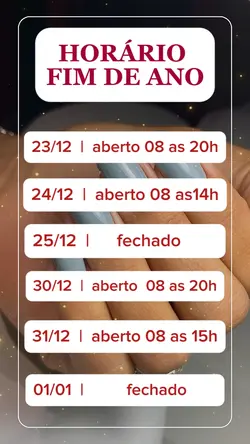 HORÁRIOS FIM DE ANO